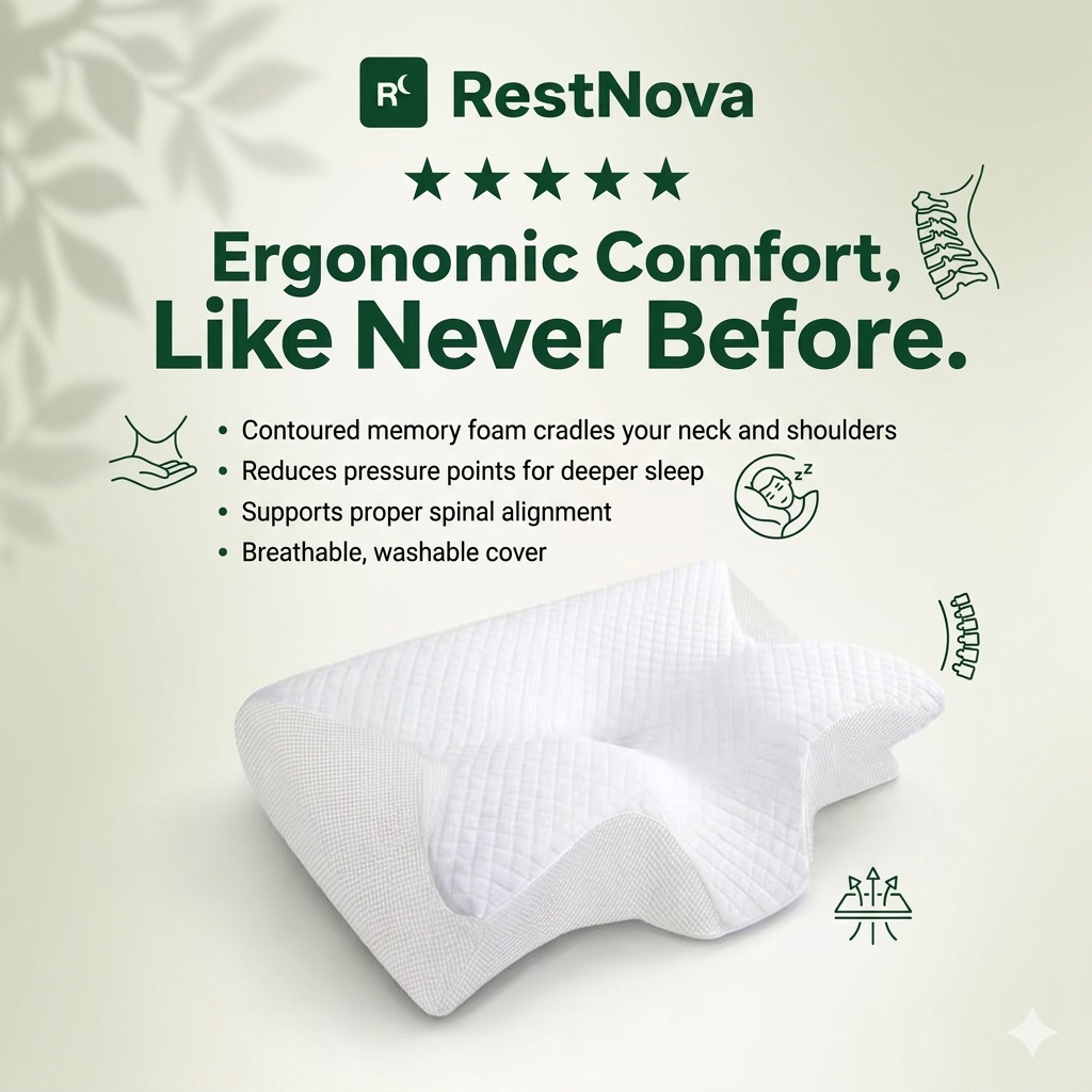 RestNova™ Cervical Support & Anti-Snore Pillow